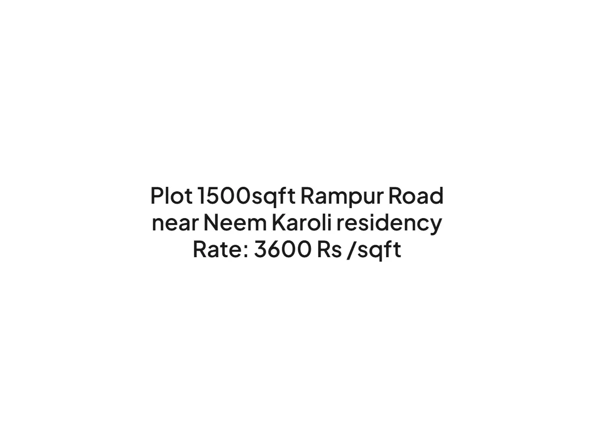 Prime 1500 sqft Land for Sale on Rampur Road Haldwani