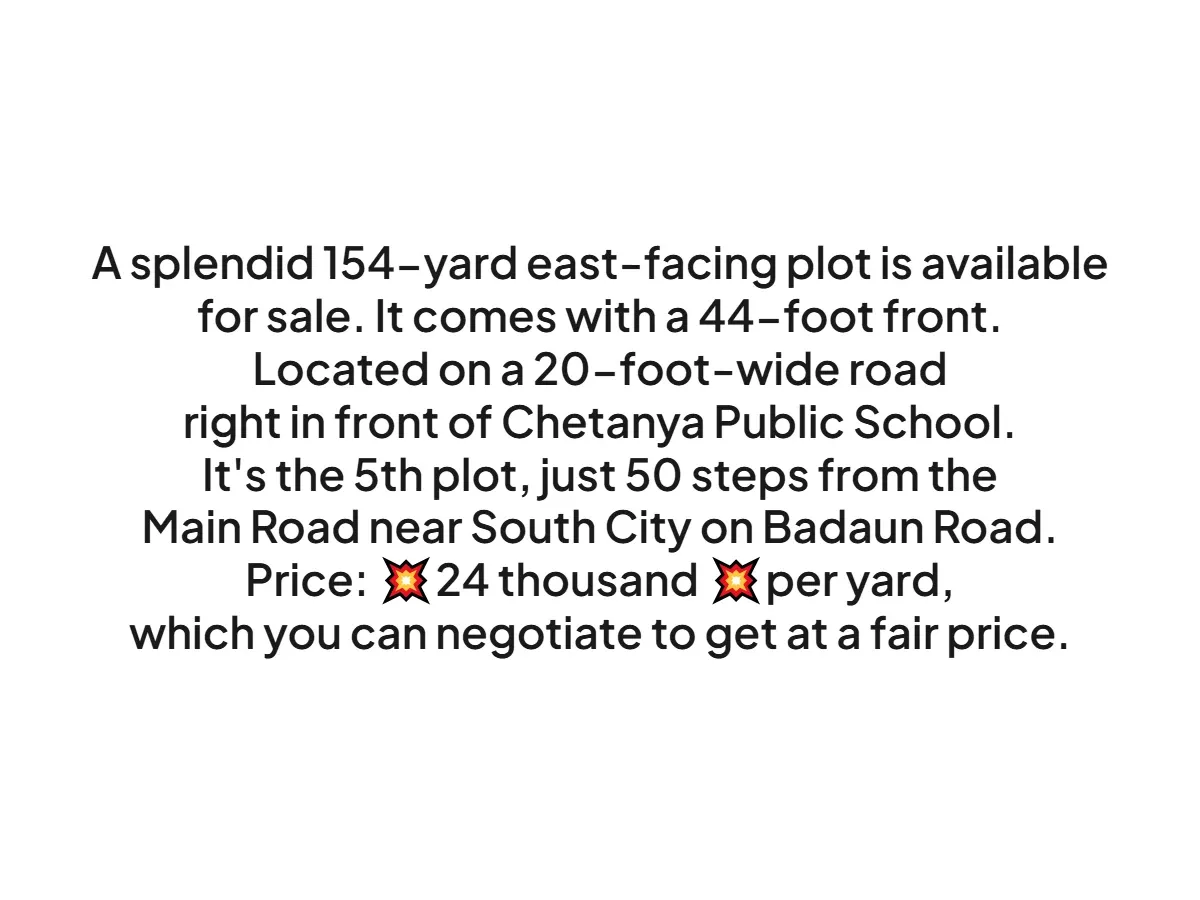 East-Facing 154 Gaj Plot for Sale in Badaun Road Bareilly