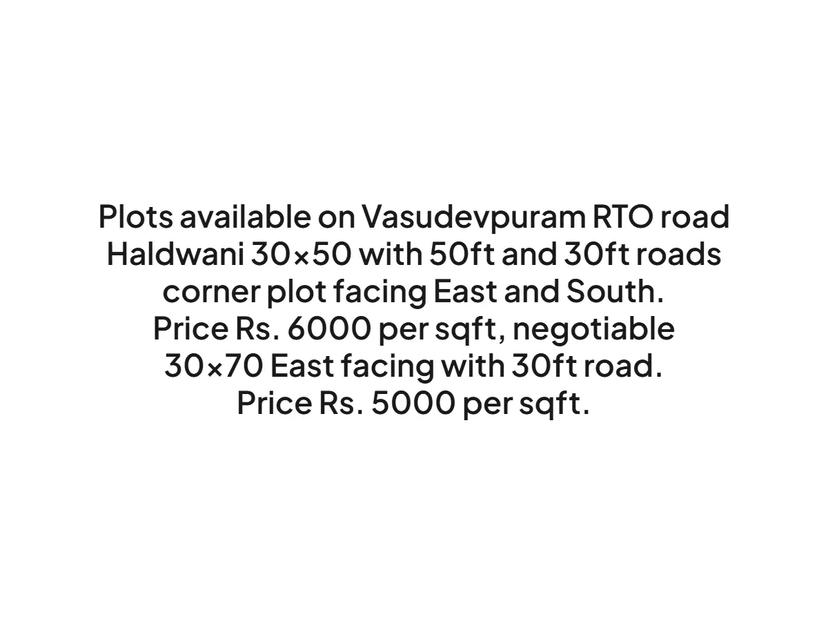 Prime 30x50 Land for Sale on RTO Road, Haldwani