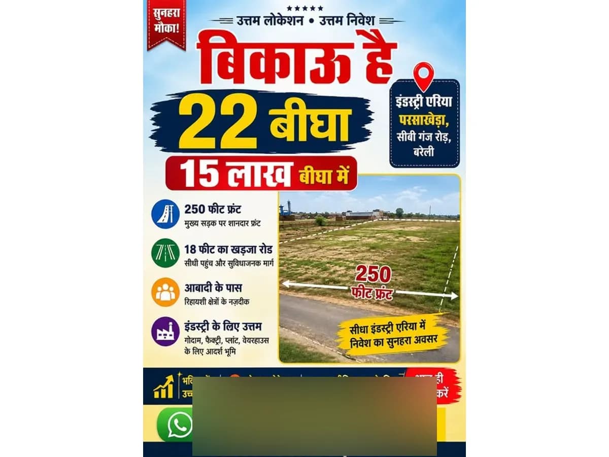 Affordable 22 Bighas of Land for Sale in CB Ganj, Bareilly