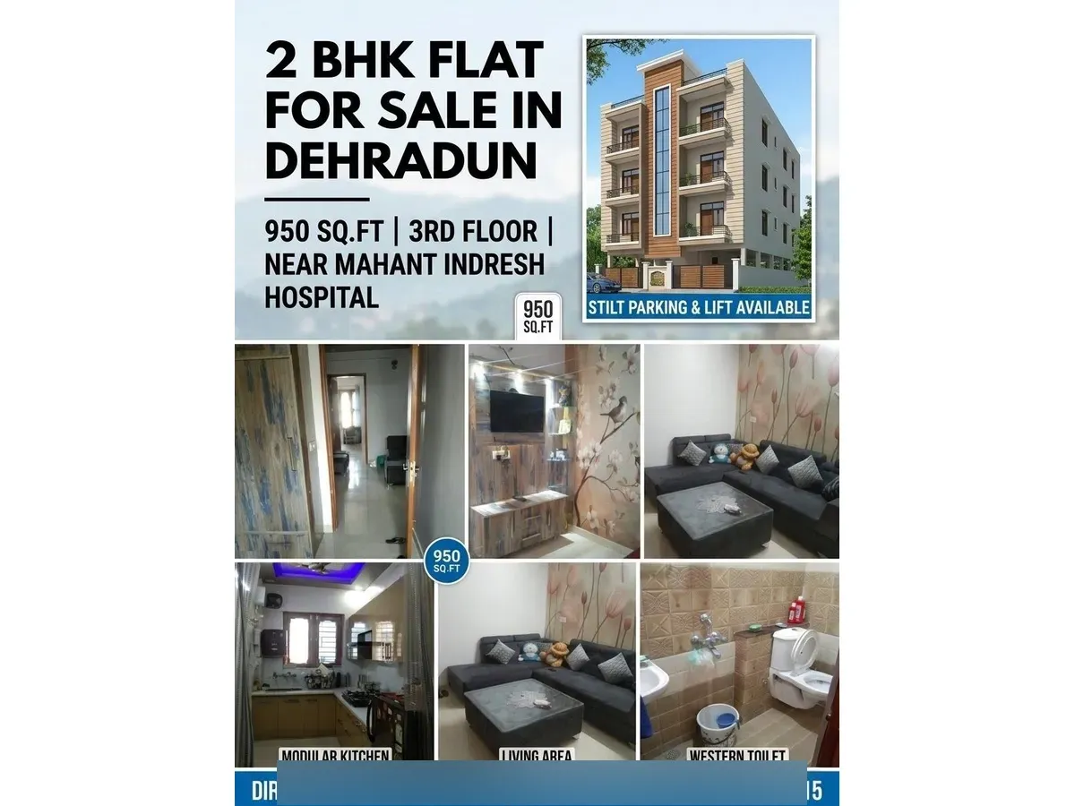 Spacious 2BHK Flat for Sale Near Mahant Indresh Hospital, Dehradun
