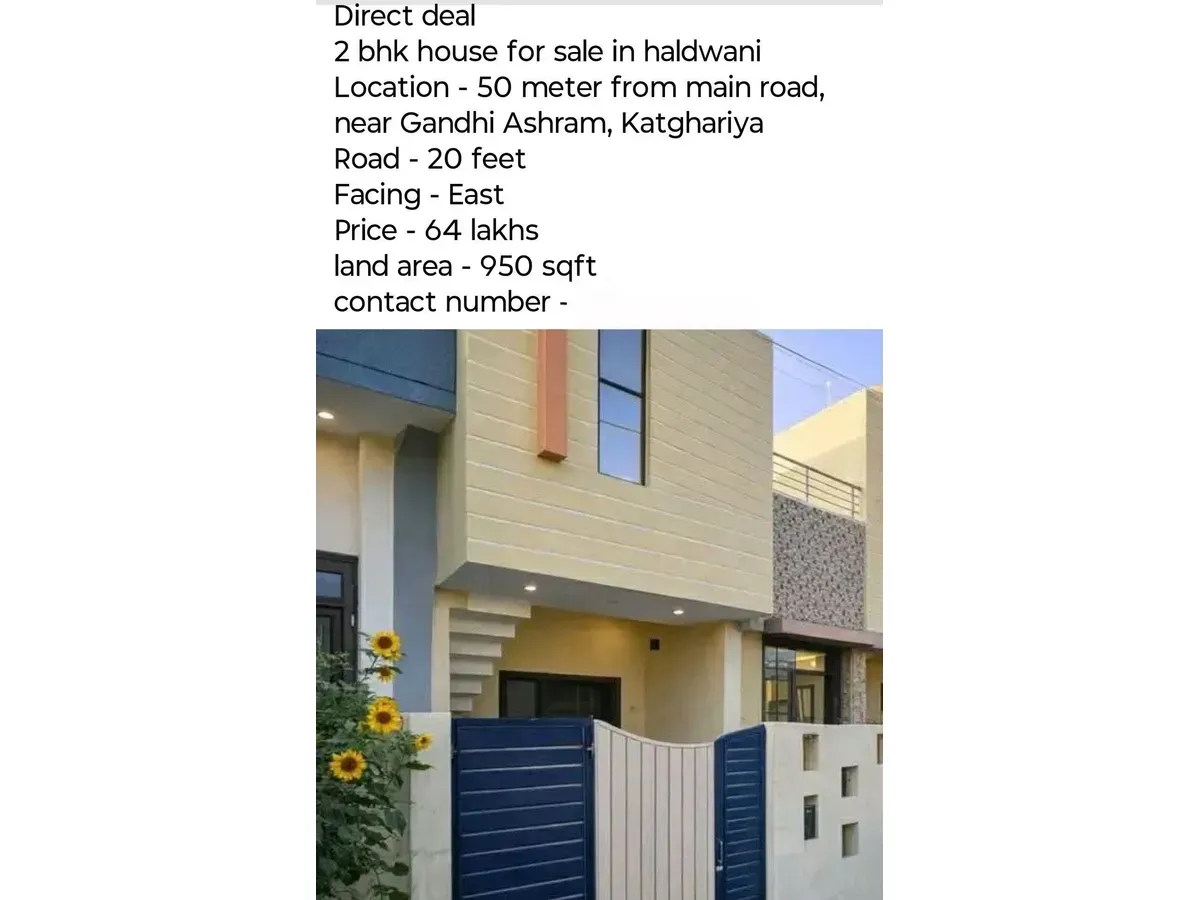 2 BHK East Facing House for Sale Near Gandhi Ashram Haldwani