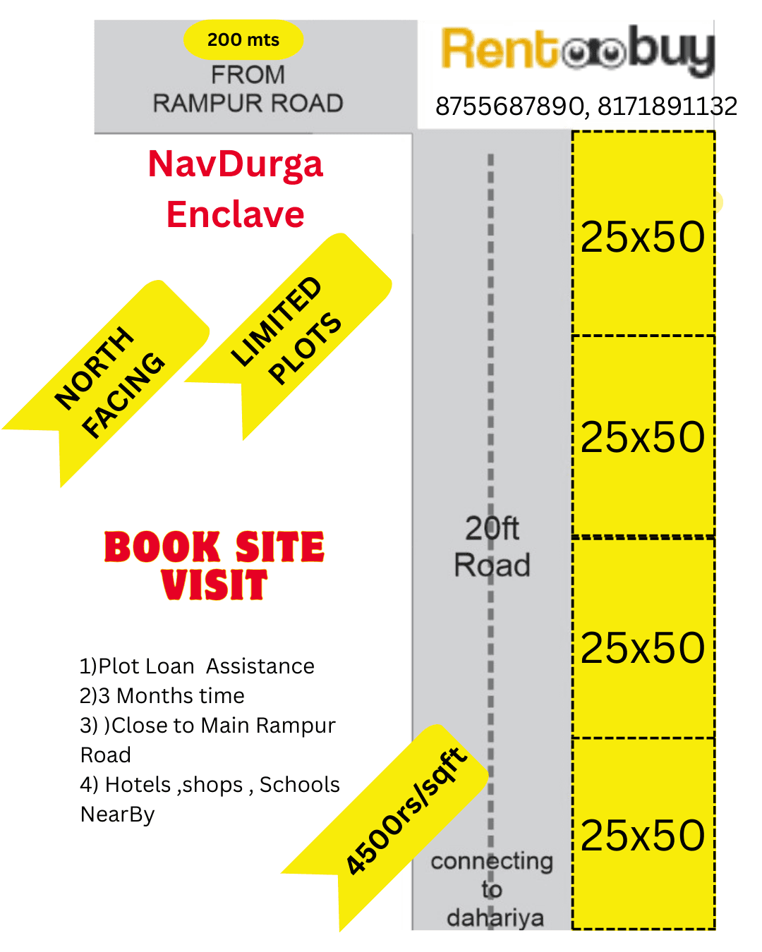 Buy Now 1000 SqFt Land Near NavDurga Enclave, Rampur Road, Haldwani