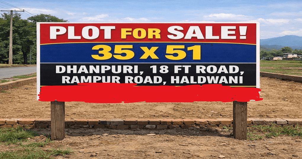 Buy Now 1785 SqFt Land Near Dhanpuri Rampur Road, Haldwani