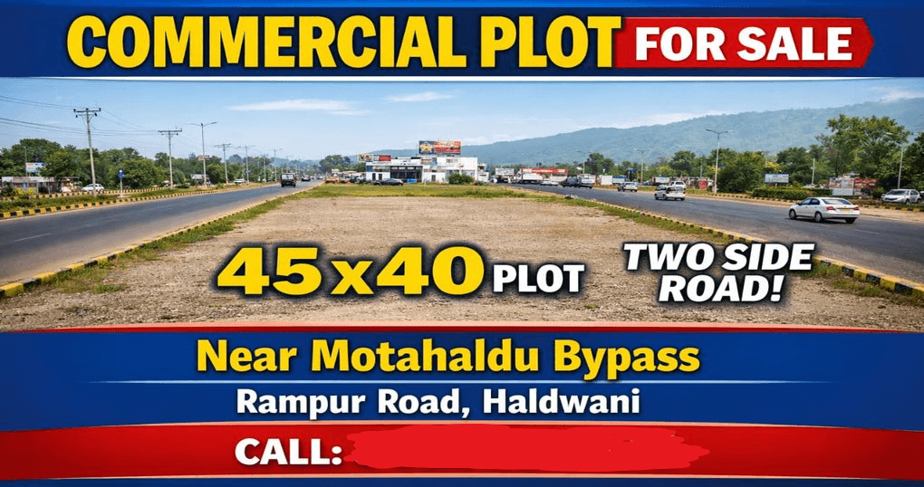 Buy Now 1800 SqFt Land Near Motahaldu Bypass, Rampur Road, Haldwani